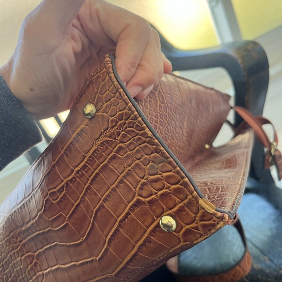 Vintage Faux Croc Brown Work Bag - Picture 8 of 11